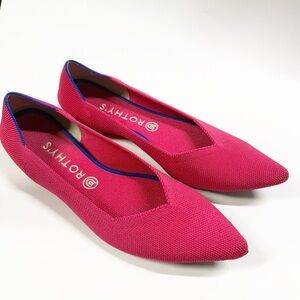 Rothy's Pointed Knit Flats in Bright Magenta size 11